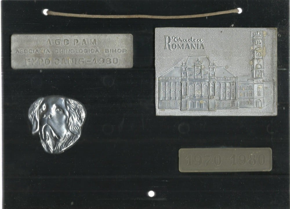 Fotografie: Plachetă AGCPAM, Asociația Chinologică Bihor, 1970–1980