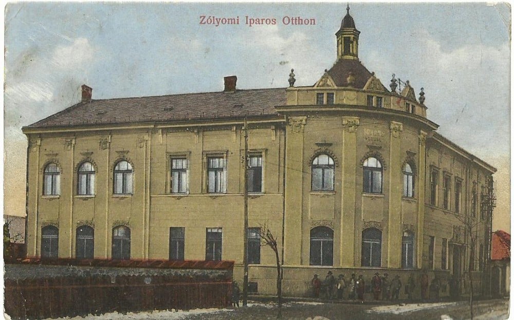 Fotografie: Carte poștală Ungaria „Zólyomi iparos otthon”, circulată în 1917