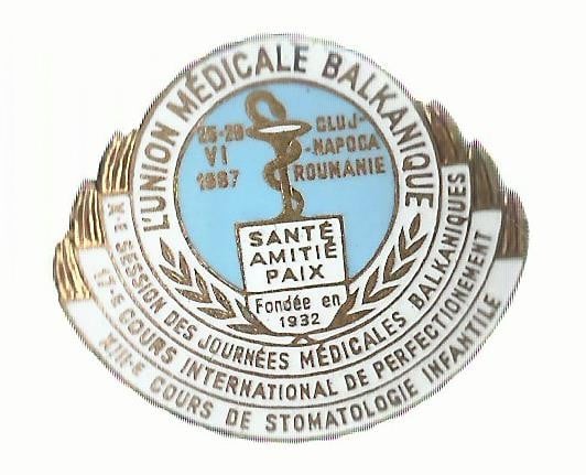 Fotografie: Insignă L'Union Médicale Balkanique 1987, Cluj-Napoca