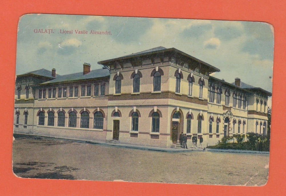 Fotografie: Ilustrată „Liceul Vasile Alecsandri, Galați”, circulată în 1903