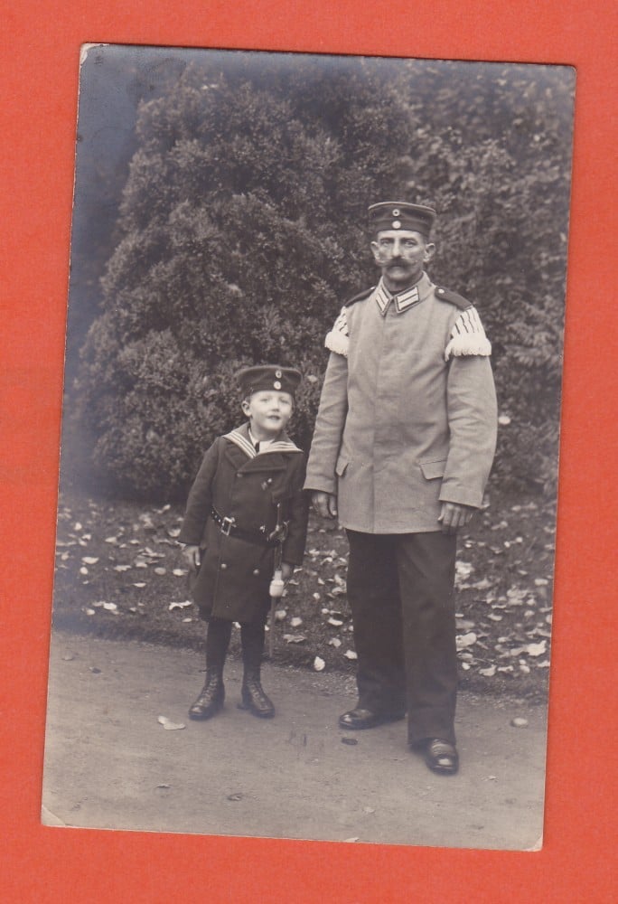 Fotografie: Ilustrată-fotografie cu un ofițer, 1914, circulată, ștampilă militară