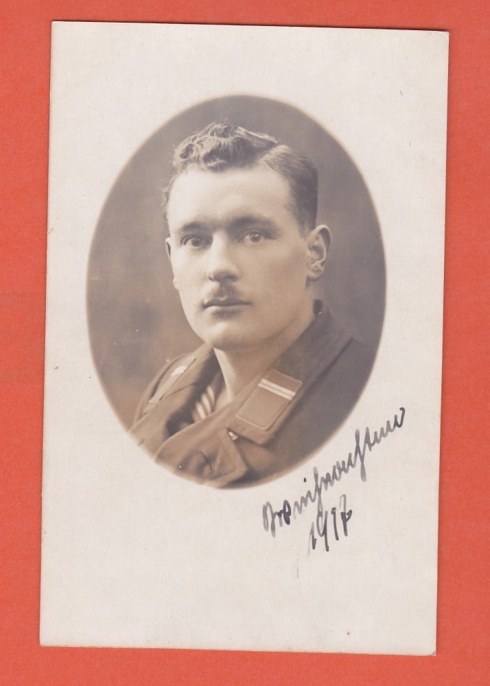 Fotografie: Fotografie cu un ofițer, 1917, necirculată