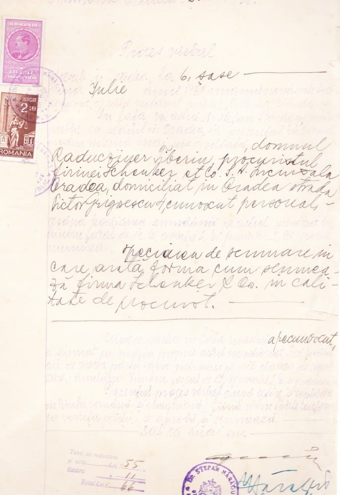 Fotografie: Proces-verbal, Oradea, 1938