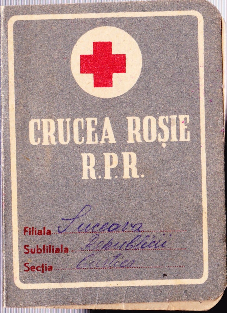 Fotografie: Carnet de membru Crucea Roșie R.P.R., Zamca, Suceava, 1950