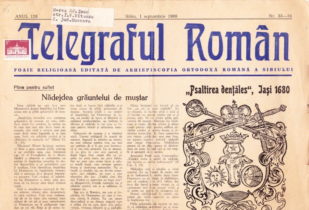 Fotografie: Ziarul „Telegraful Român”, 1980, anul 128, nr. 33–34, Sibiu