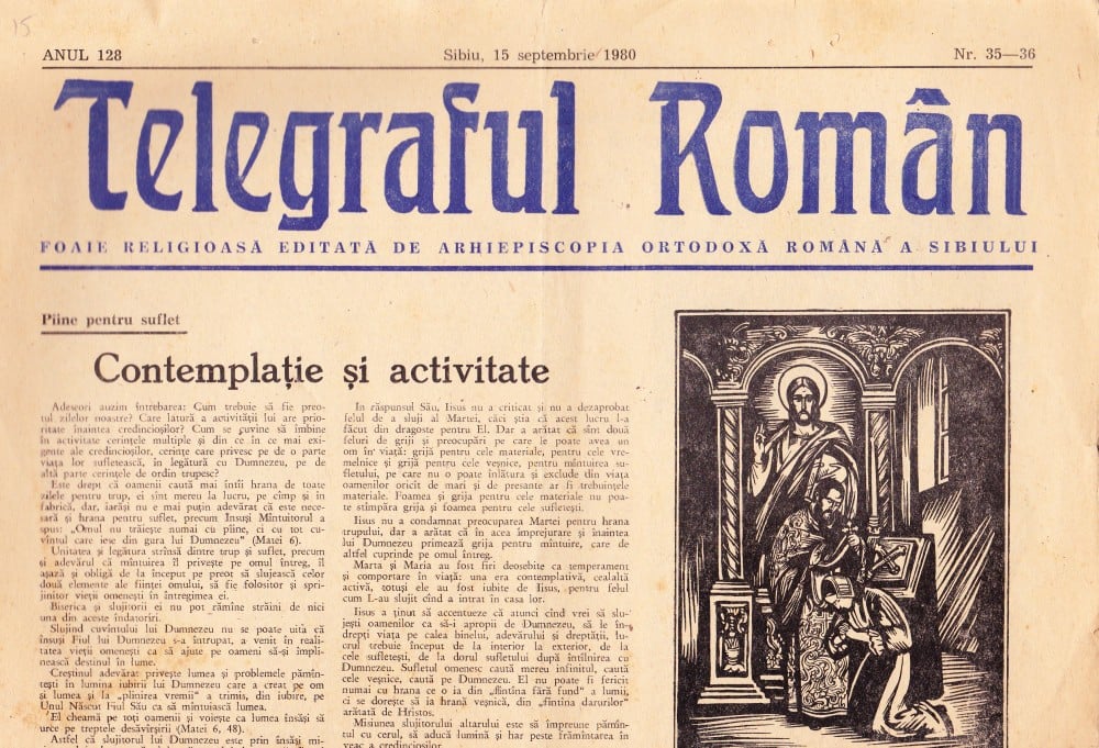 Fotografie: Ziarul „Telegraful Român”, 1980, anul 128, nr. 35–36, Sibiu