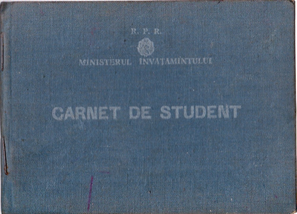 Fotografie: Carnet de student, secția Defectologie, Universitatea Babeș-Bolyai Cluj, 1962