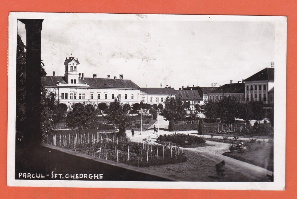 Fotografie: Ilustrată „Parcul, Sfântu Gheorghe”, circulată în 1937