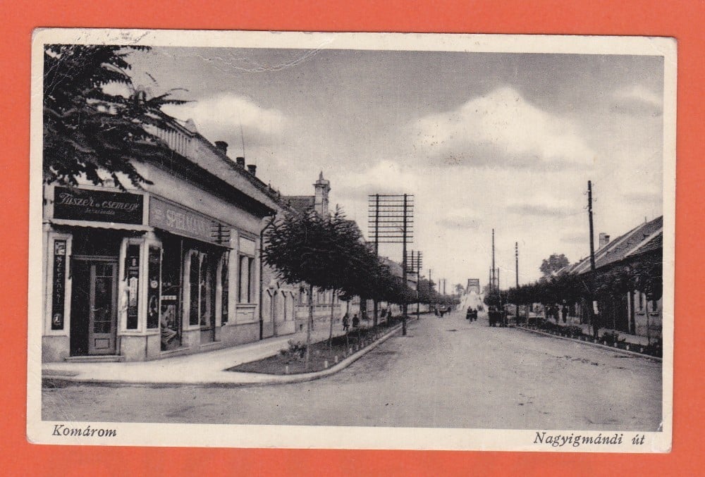 Fotografie: Ilustrată „Komárom — Nagyigmánd”, circulată în 1939