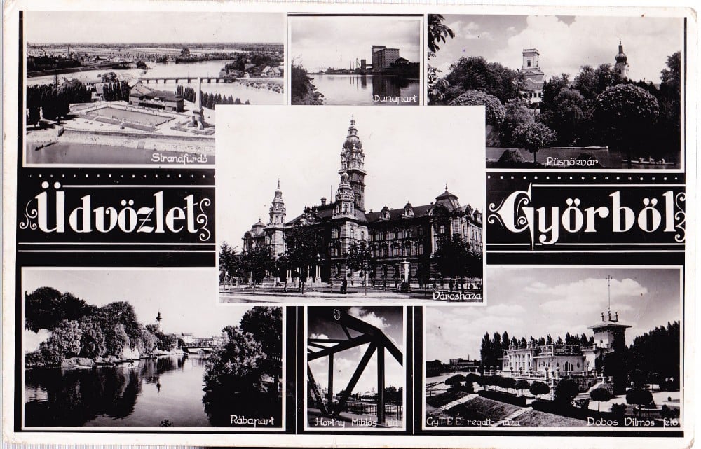 Fotografie: Vedere Győr, Ungaria, circulată în 1939