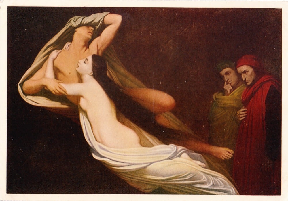 Fotografie: Ilustrată — Scheffer, „Paolo e Francesca”, necirculată