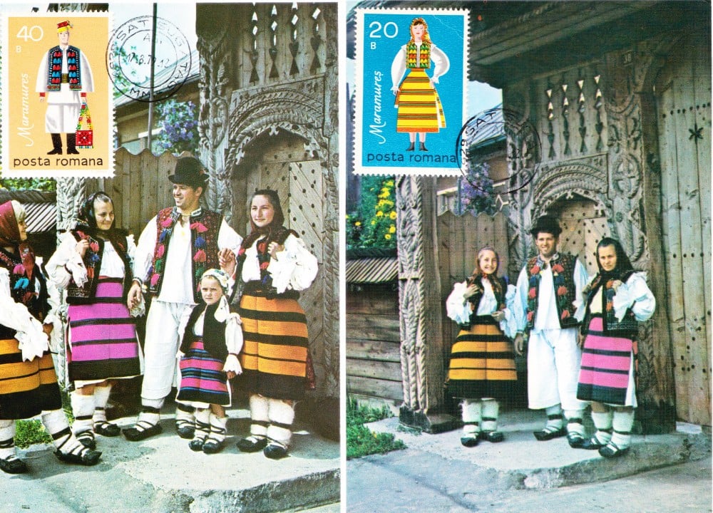 Fotografie: Lot de maxime „Port maramureșean — satul Sugatag”, necirculate