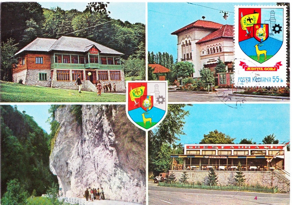 Fotografie: Maximă „Județul Gorj — Cabana turistică Peștera Muierii”, necirculată