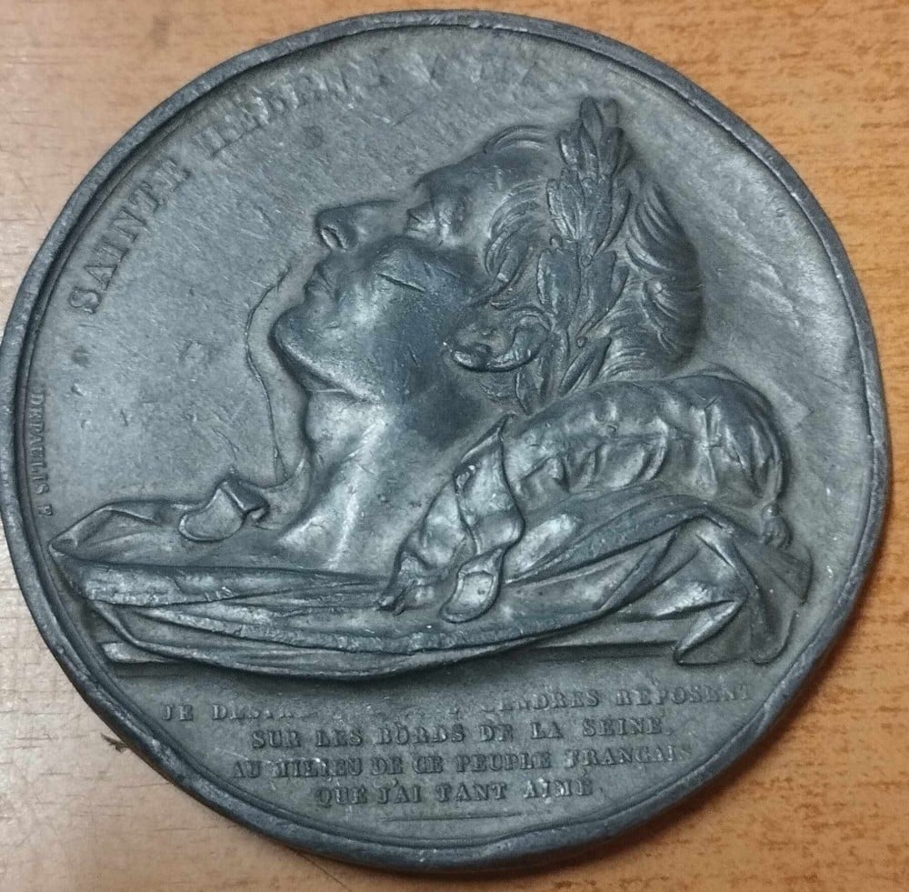 Fotografie: Medalie Napoleon — Memorialul de la Sfânta Elena, zinc
