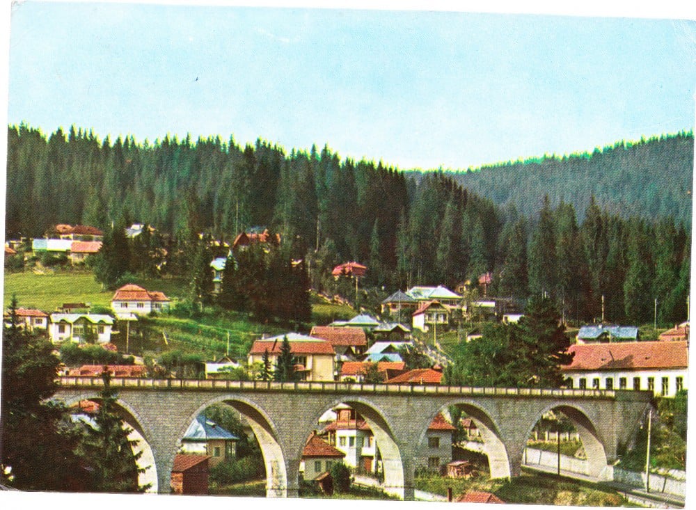 Fotografie: Ilustrată „Borsec — vedere generală”, 1982, circulată