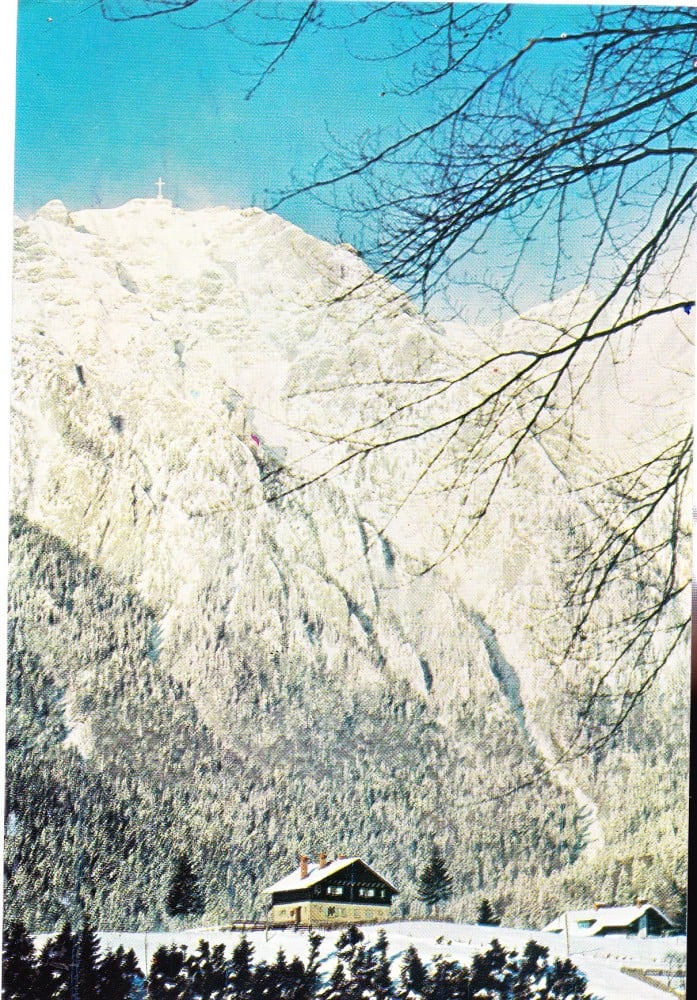 Fotografie: Ilustrată „Bușteni — vedere spre Vârful Caraiman”, 1974, circulată
