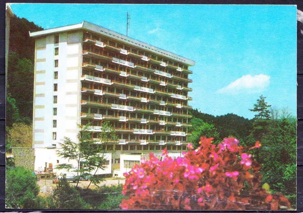 Fotografie: Ilustrată „Complexul sanatorial UGSR”, Slănic-Moldova, 1973, circulată