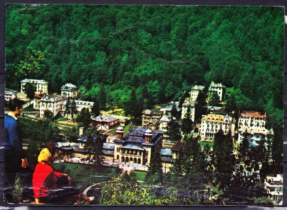Fotografie: Ilustrată „Slănic-Moldova — vedere generală”, 1987, circulată