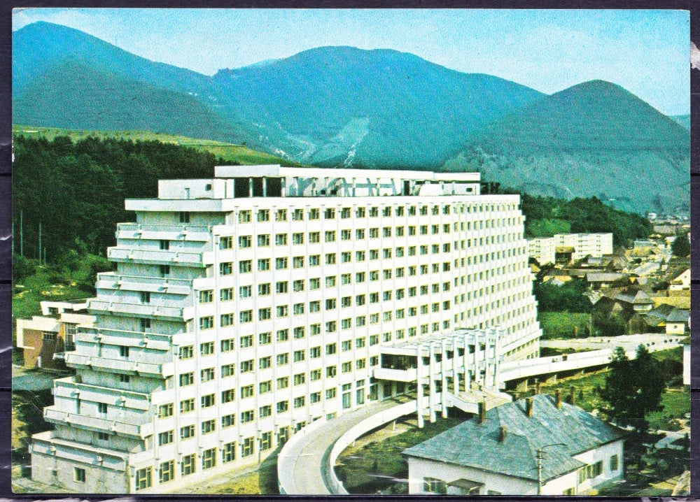 Fotografie: Ilustrată „Sângeorz-Băi — Hotelul Hebe”, 1987, circulată