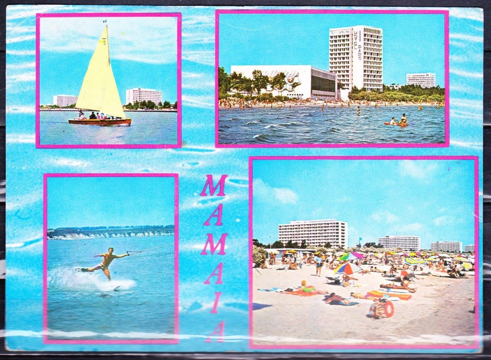 Fotografie: Ilustrată „Mamaia — vedere de pe lac”, 1986, circulată
