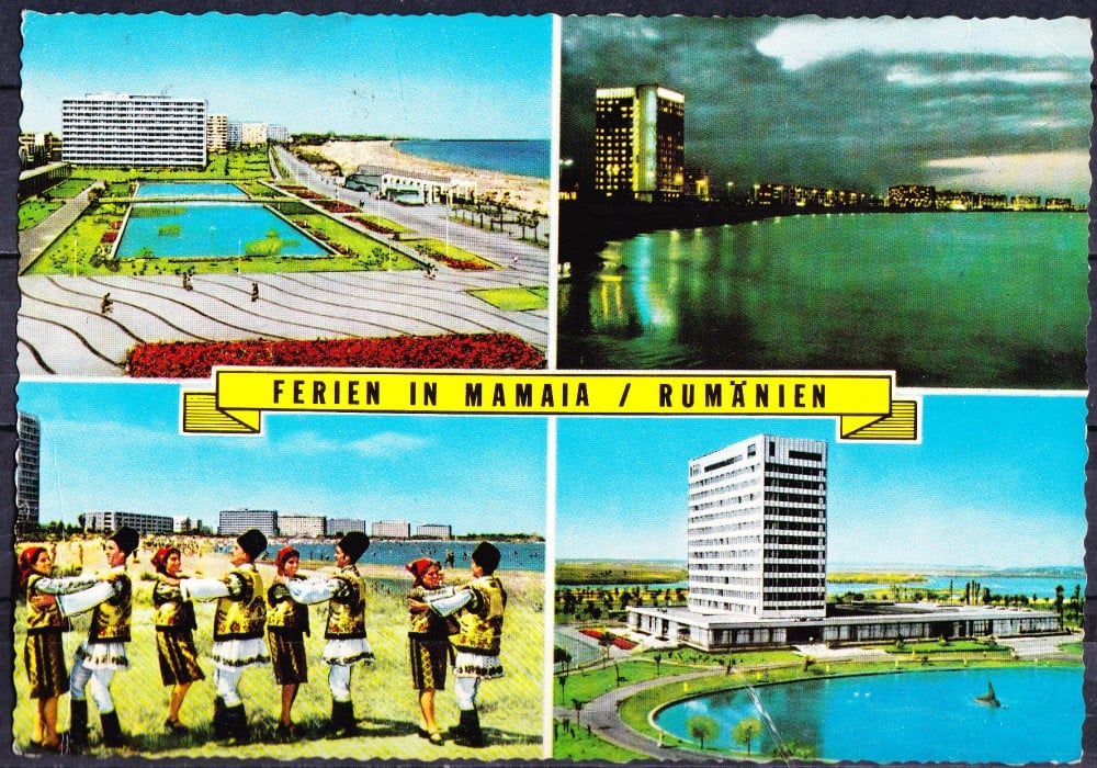 Fotografie: Ilustrată „Ferien in Mamaia”, 1968, circulată