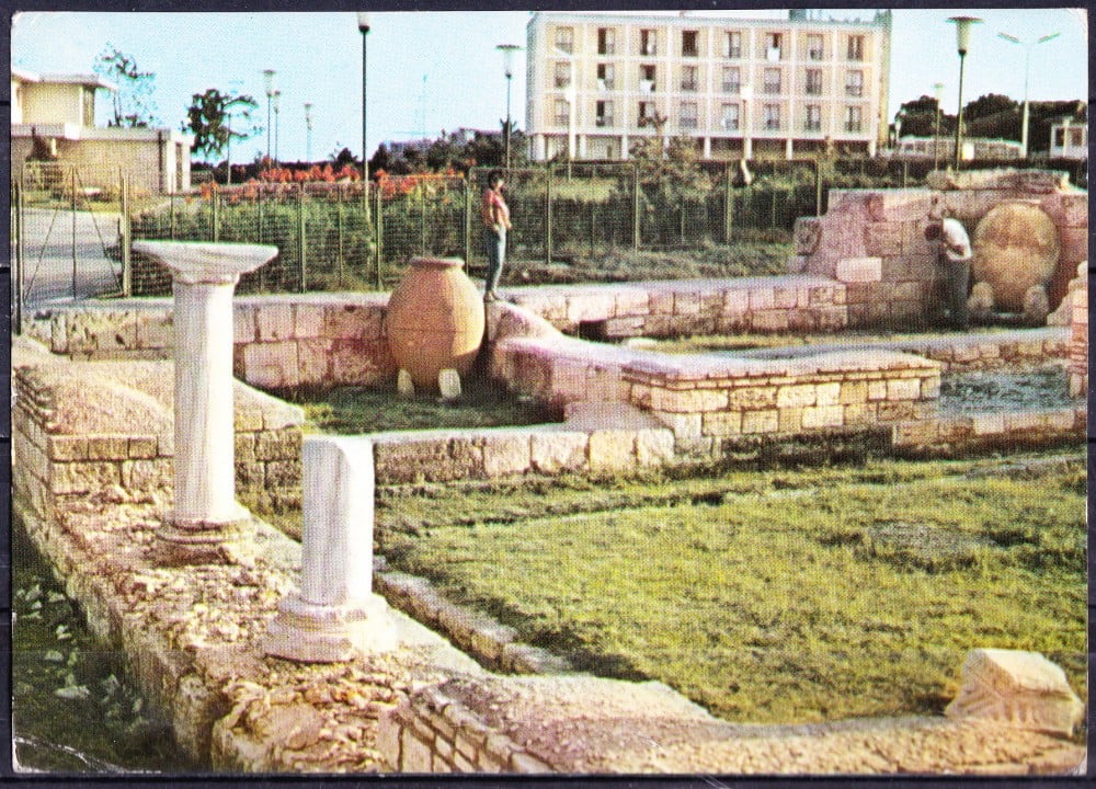 Fotografie: Ilustrată „Mangalia — zidurile cetății Callatis”, 1968, circulată