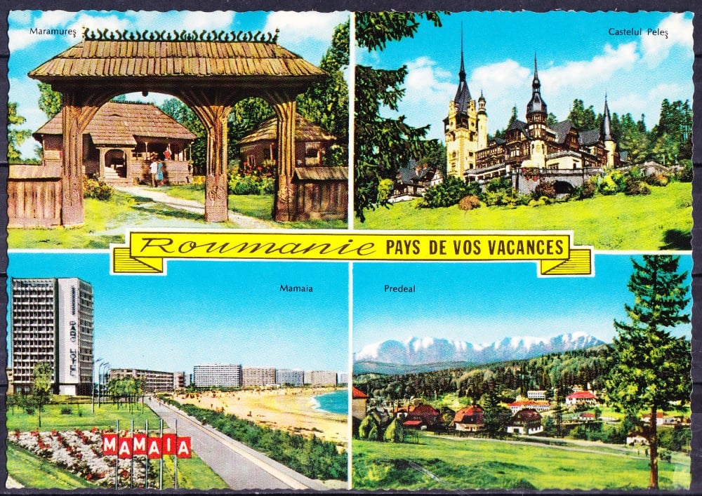 Fotografie: Ilustrată „Roumanie, pays de vos vacances”, 1988, circulată