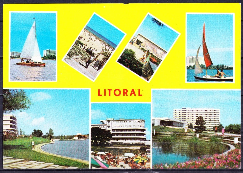 Fotografie: Ilustrată Litoral, colaj, 1970, circulată