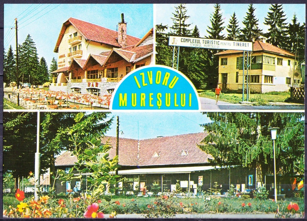Fotografie: Ilustrată „Harghita — Izvorul Mureșului”, 1986, circulată