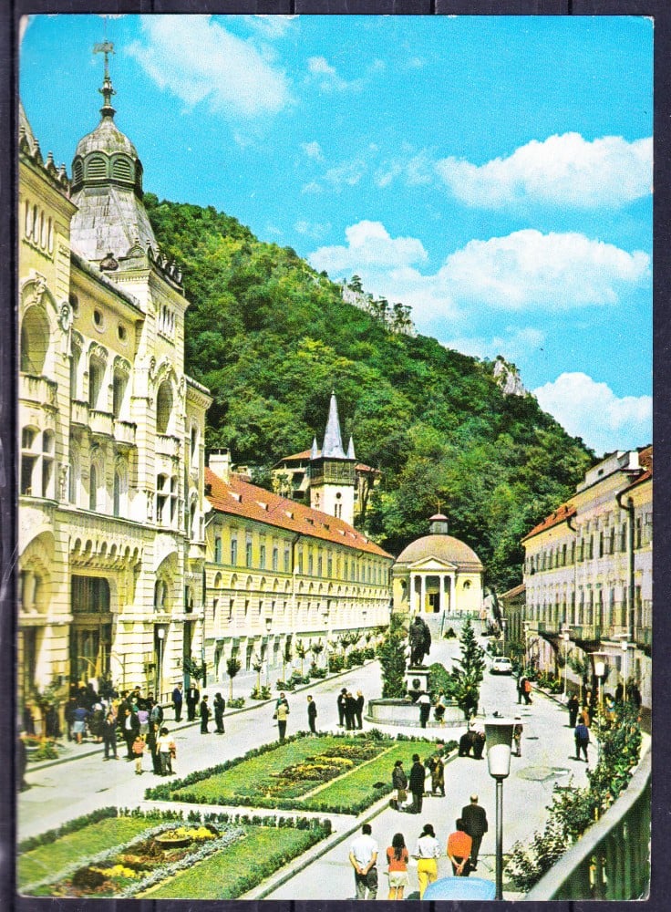 Fotografie: Ilustrată „Băile Herculane — vedere din stațiune”, 1976, circulată