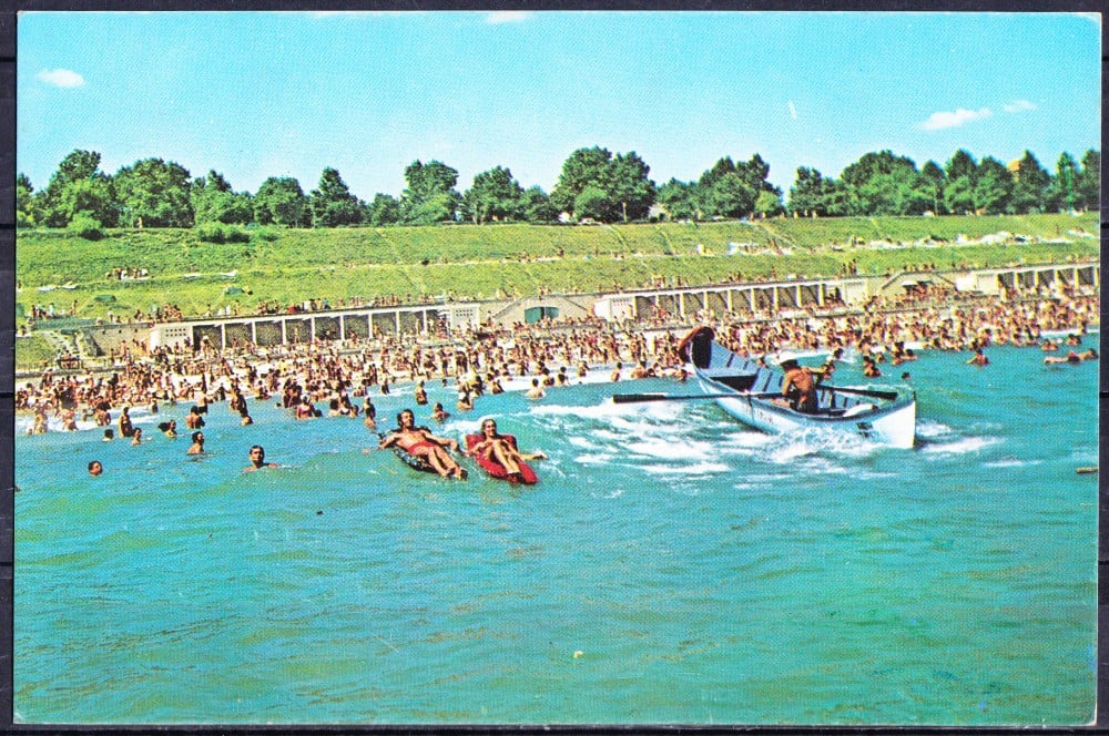 Fotografie: Ilustrată „Eforie Sud — plaja”, 1977, circulată