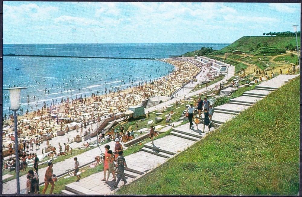Fotografie: Ilustrată „Eforie Sud — plaja”, 1971, circulată (IV)