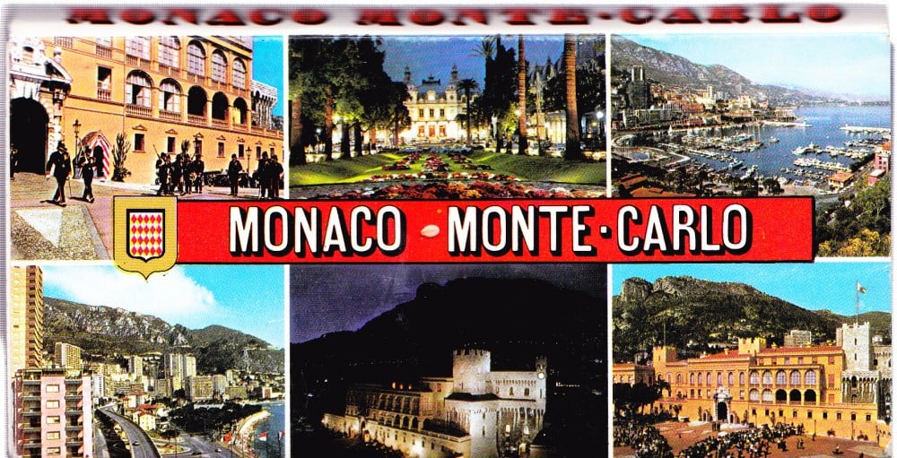 Fotografie: Lot de 12 ilustrate-colaj: Monaco, Český Krumlov, Budapesta, Zwinger, Tatra, Debrecen