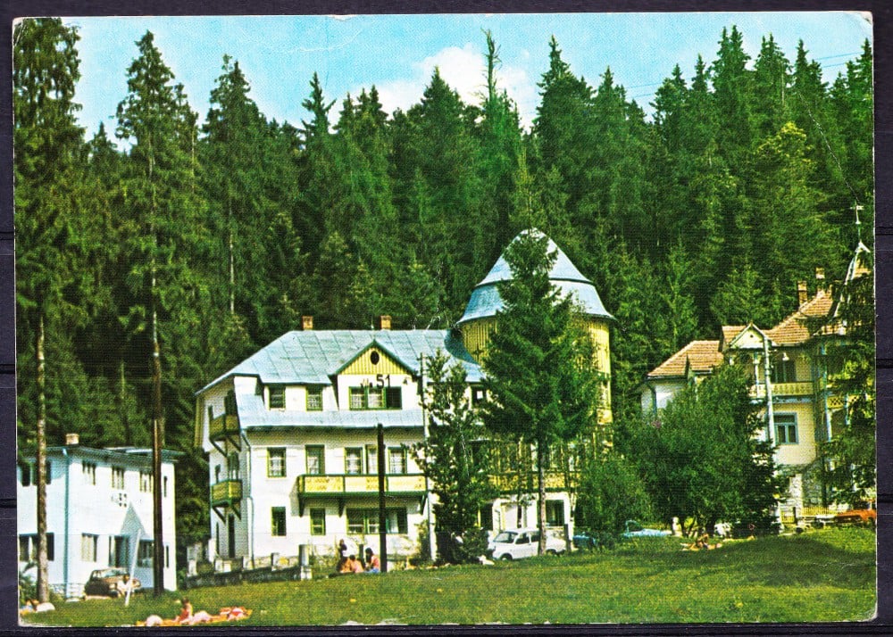 Fotografie: Ilustrată „Borsec — vedere”, 1975, circulată
