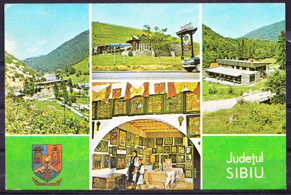 Fotografie: Ilustrată-colaj județul Sibiu, 1980, circulată