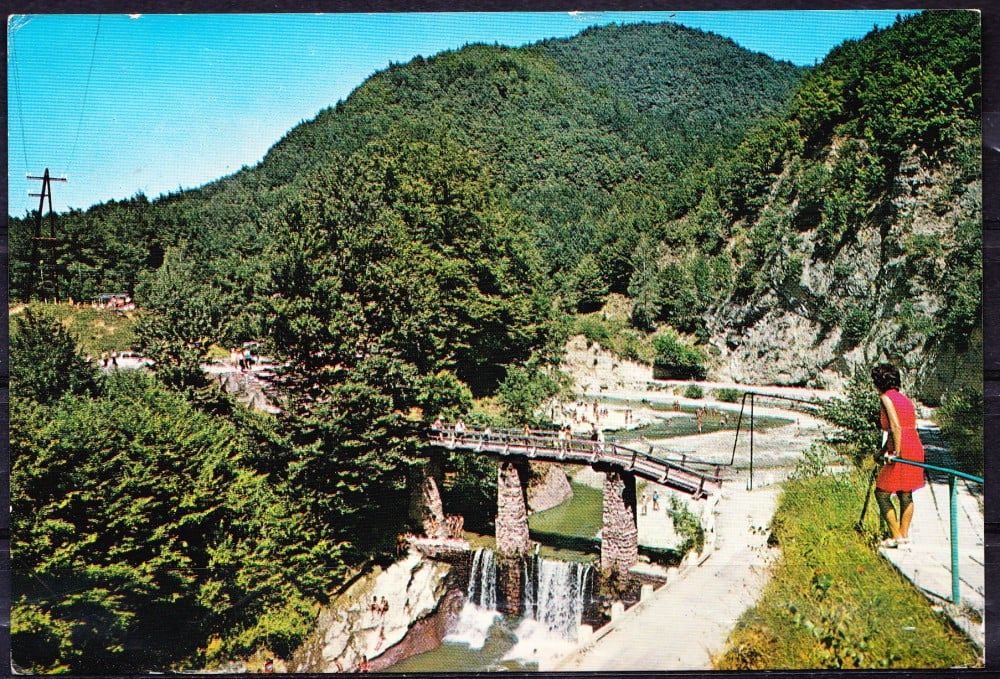 Fotografie: Ilustrată „Olănești — cascada”, circulată