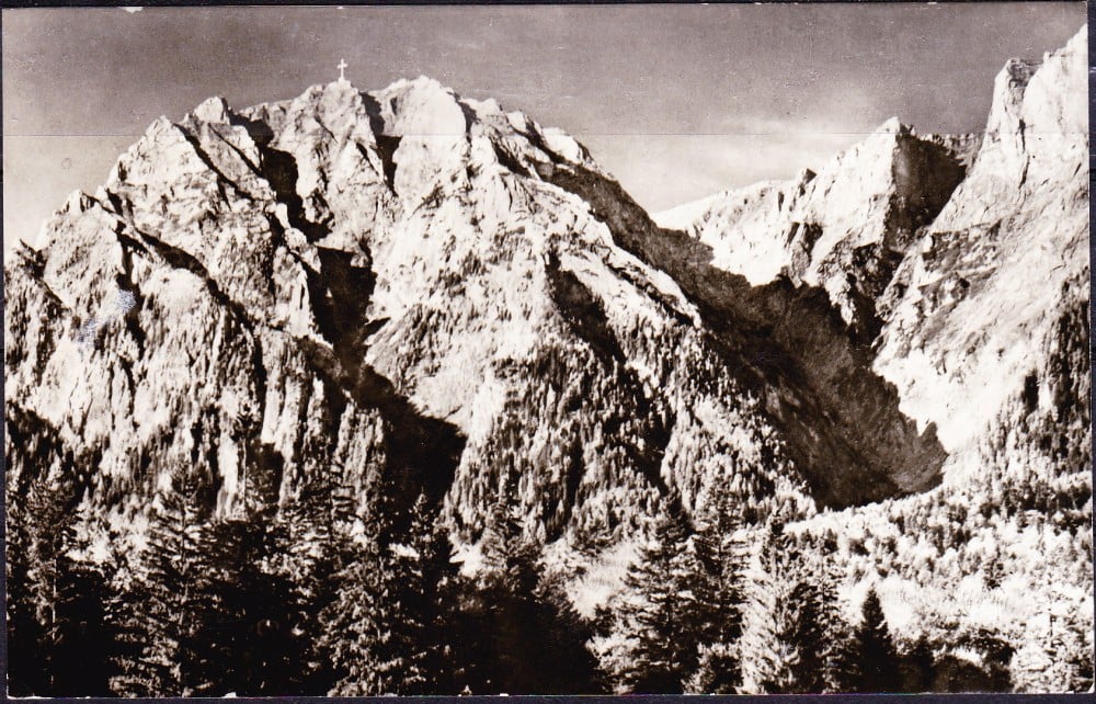 Fotografie: Ilustrată „Munții Bucegi — Masivul Caraiman”, 1967, circulată