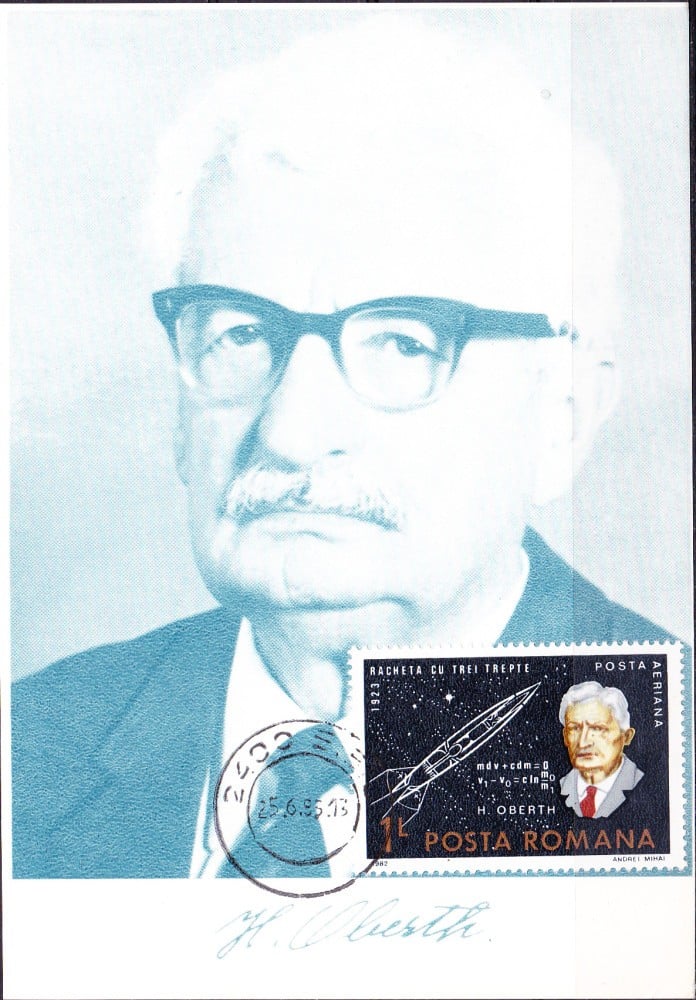 Fotografie: Maximă „Hermann Oberth, fizician german”, 1995, circulată