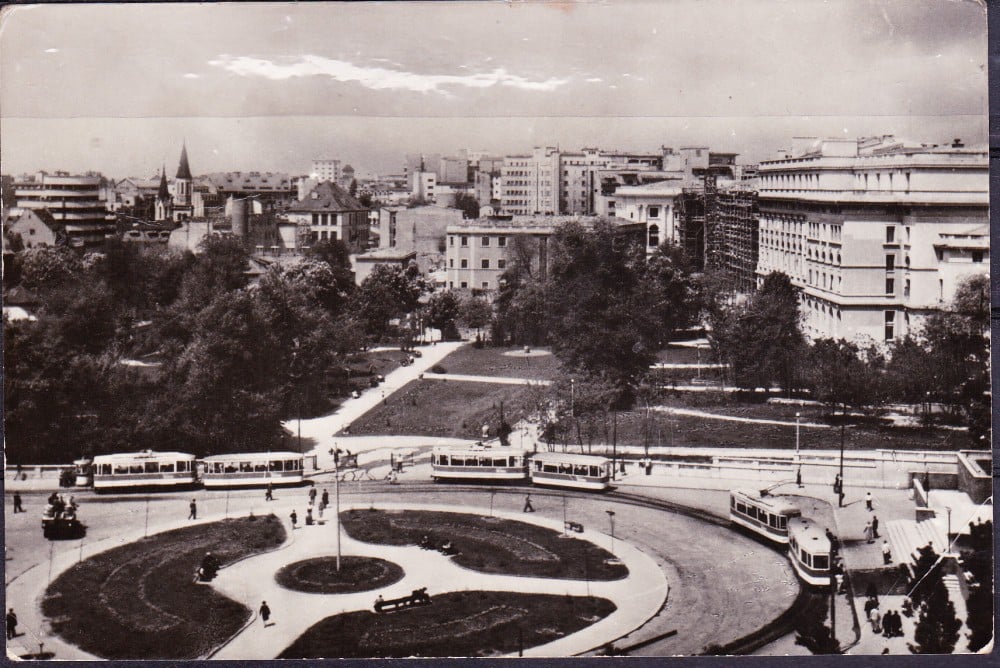 Fotografie: Ilustrată „București — Parcul Palatului Republicii”, circulată