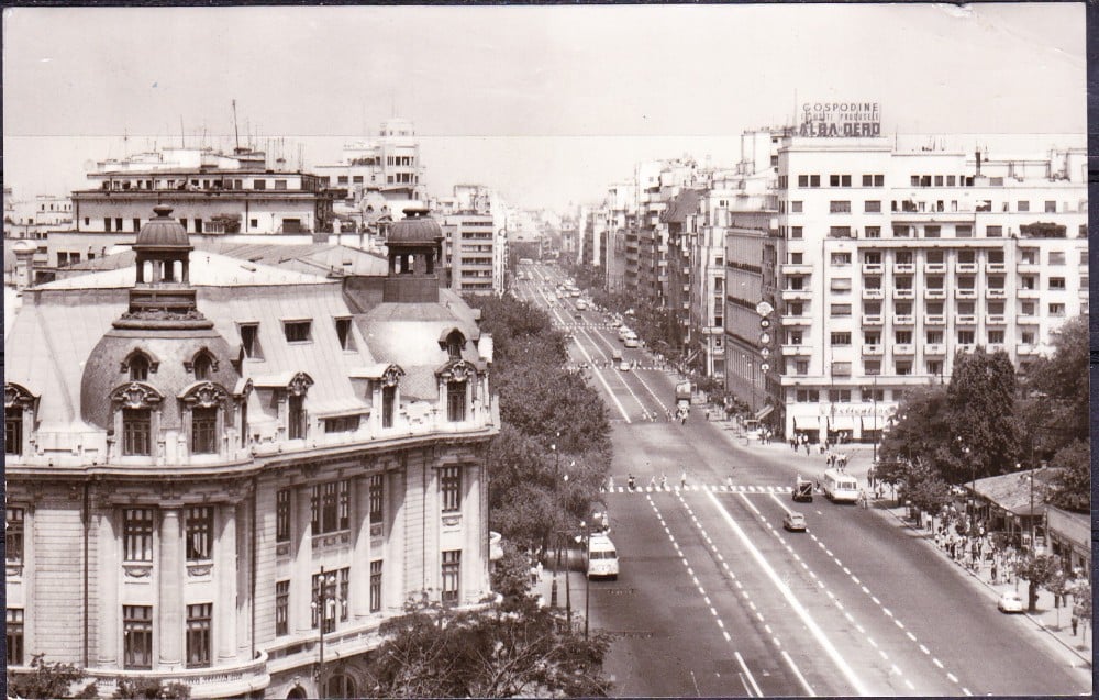 Fotografie: Ilustrată „București — Bulevardul Nicolae Bălcescu”, 1966, circulată