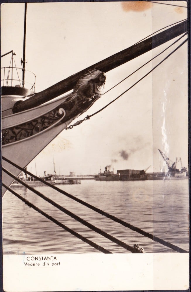 Fotografie: Ilustrată „Constanța — vedere din port”, 1962, circulată