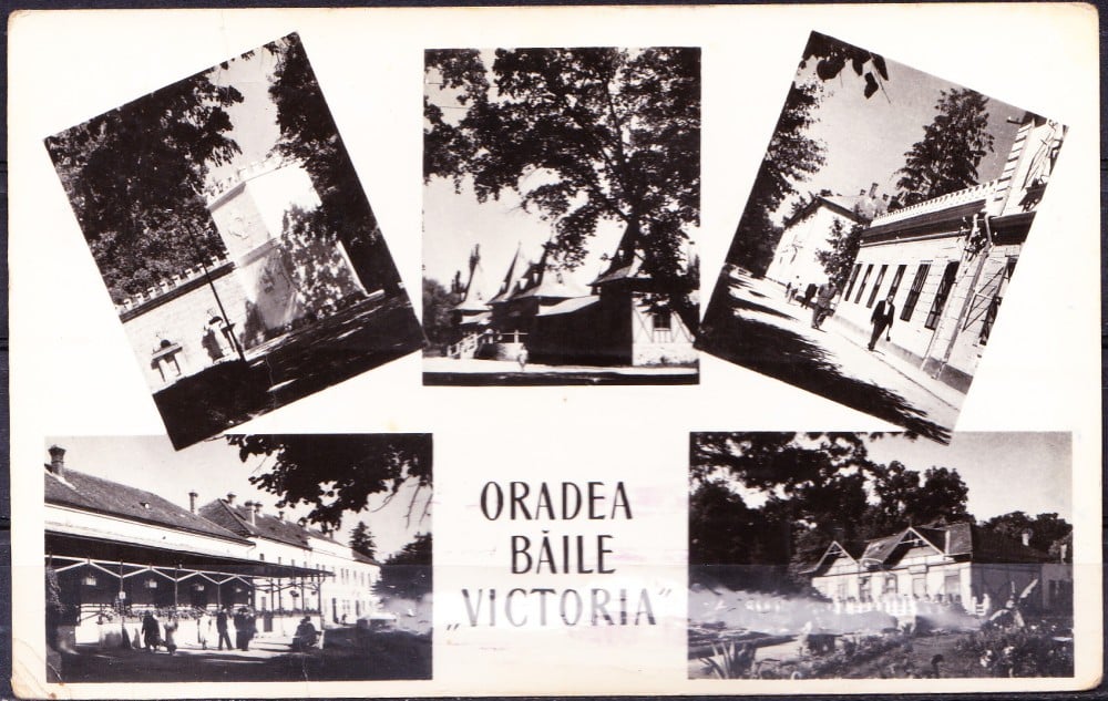 Fotografie: Ilustrată „Oradea — Băile Victoria”, 1960, circulată