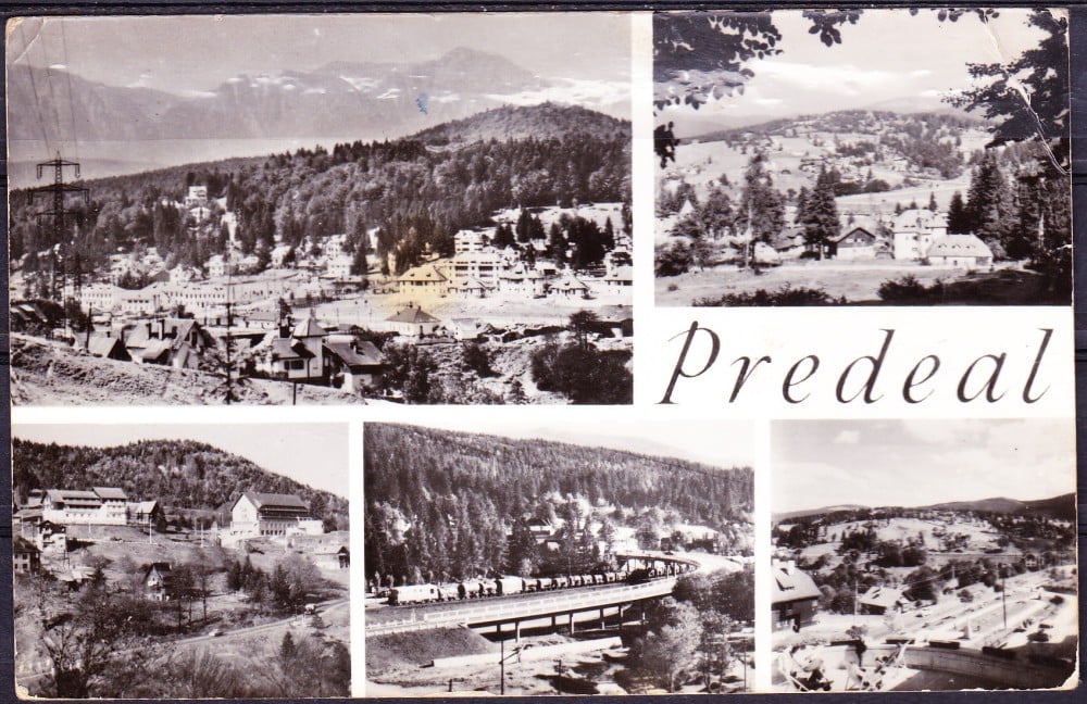 Fotografie: Ilustrată-colaj Predeal, 1963, circulată
