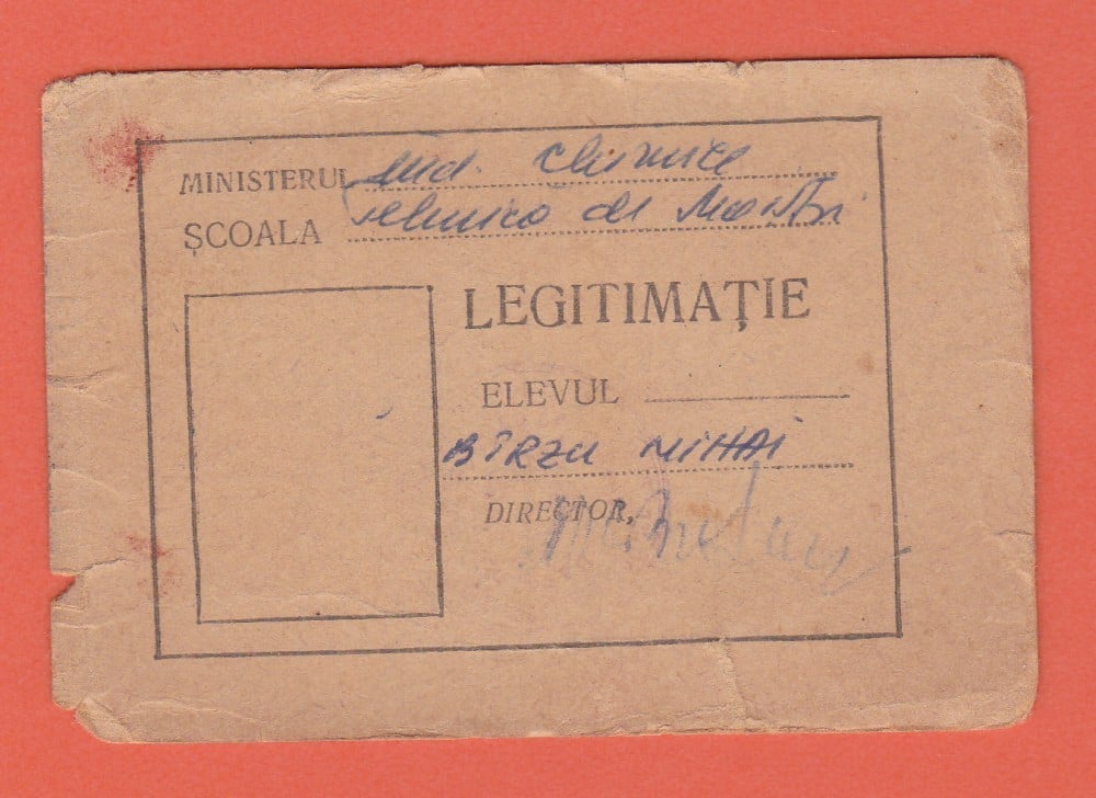 Fotografie: Legitimație de elev, 1967