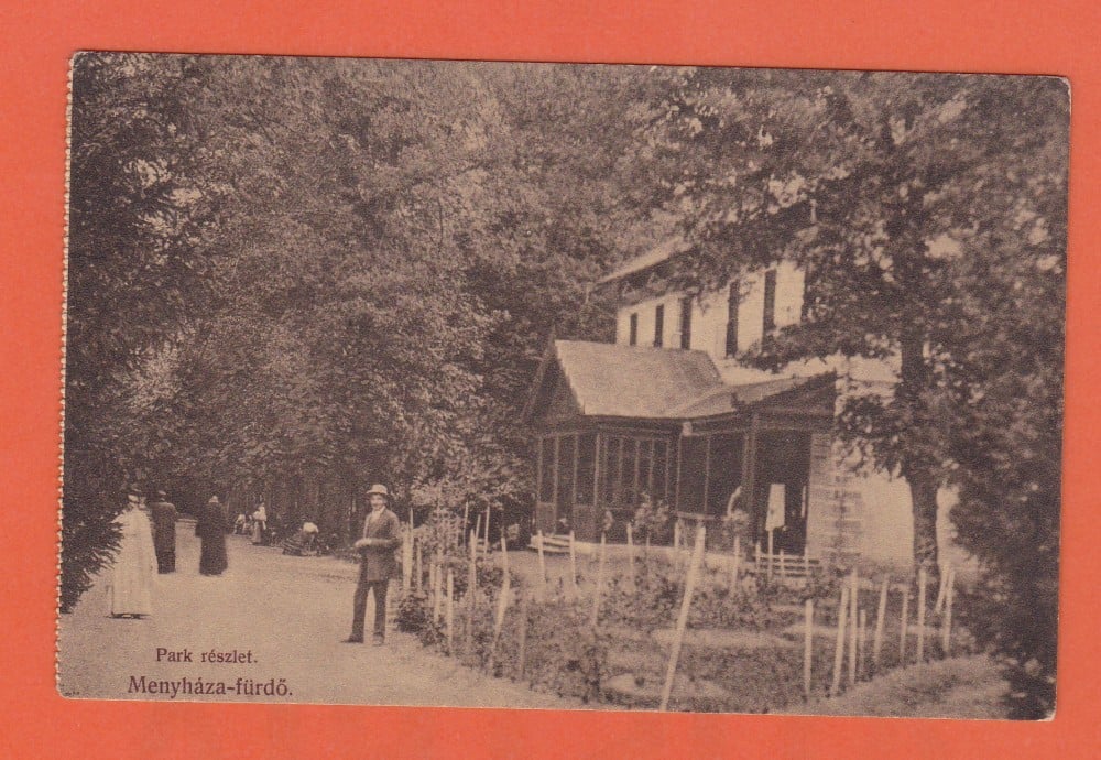 Fotografie: Ilustrată „Băile Moneasa — parcul”, circulată spre Arad