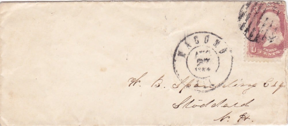 Fotografie: Plic SUA, 1862, francat cu 3 cenți (Michel 18)