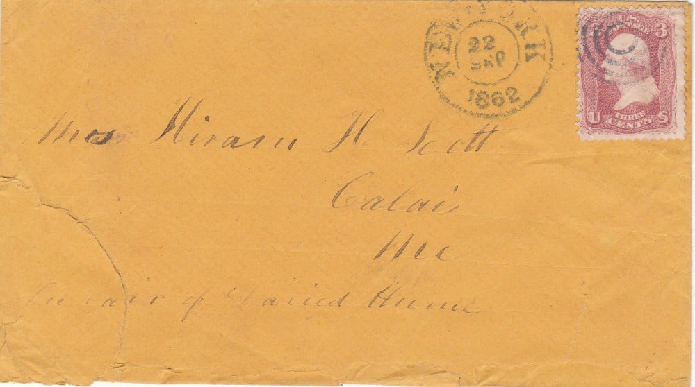 Fotografie: Plic SUA, 1862, francat cu 3 cenți (Michel 18) (II)