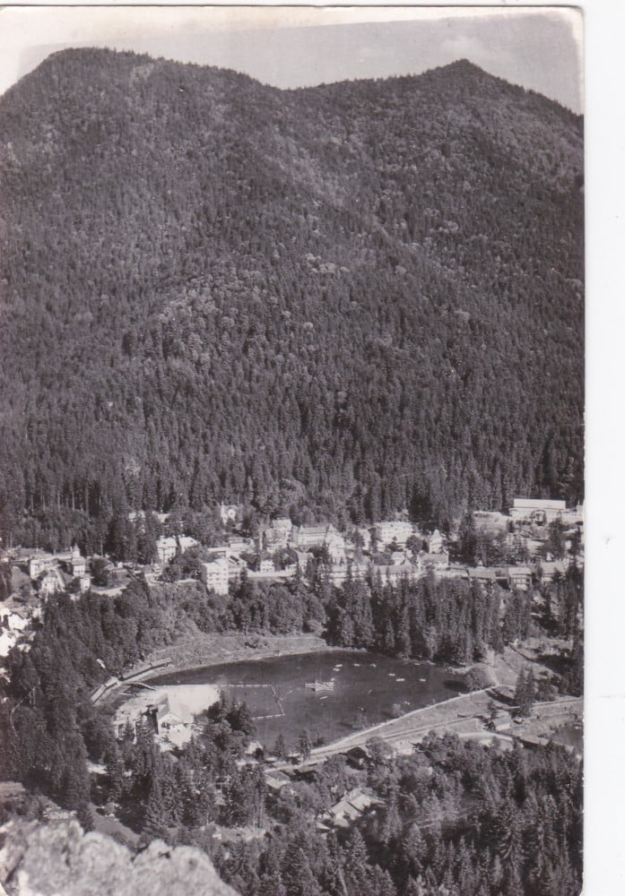 Fotografie: Ilustrată „Tușnad — vedere de pe Stânca Șoimilor”, 1959