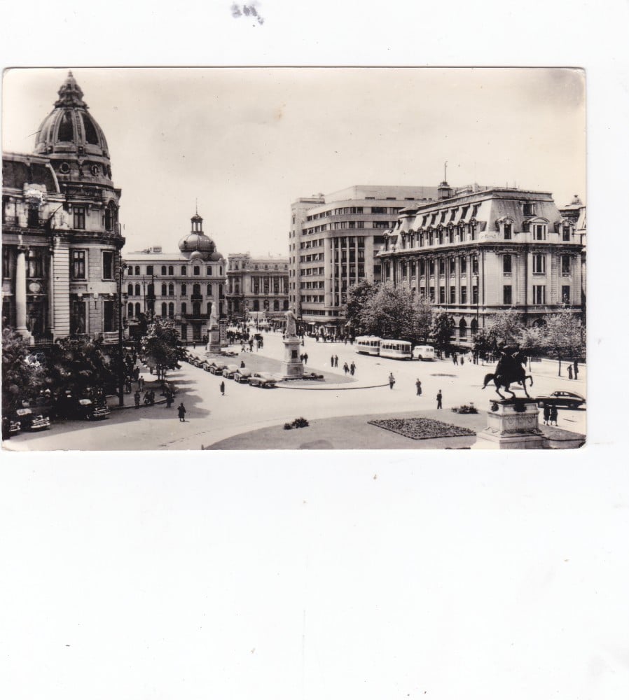 Fotografie: Ilustrată „București — Piața Universității”, 1957