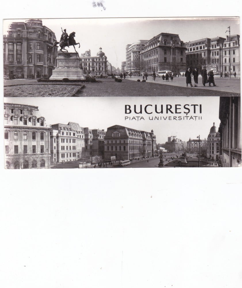 Fotografie: Ilustrată „București — Piața Universității”, 1959